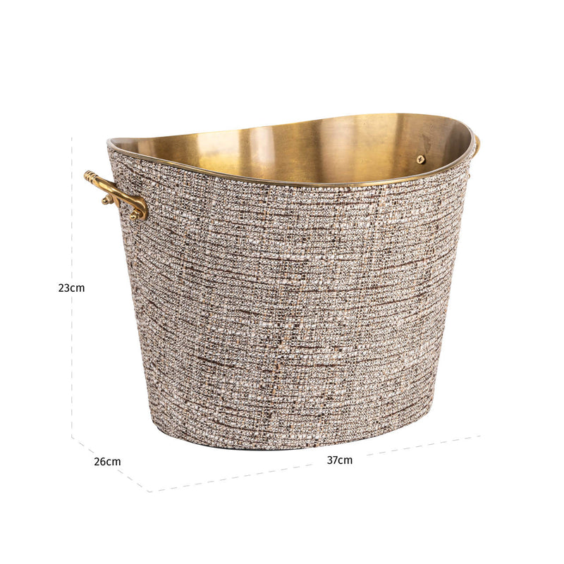 Richmond Weinkühler Brady beige – Flaschenkühler aus Stahl und Stoff