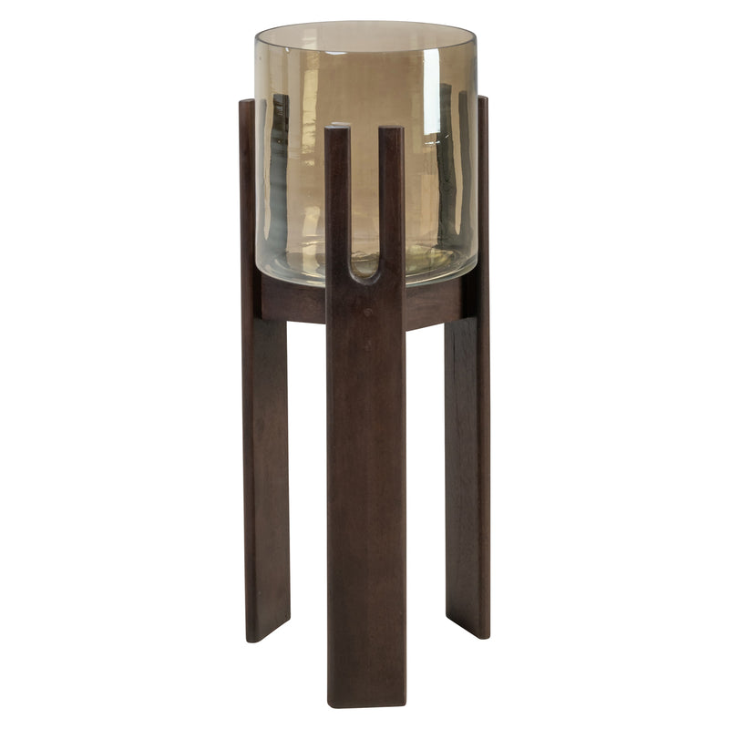Windlicht Paige Walnut aus Mangoholz & Glas, 63,5 cm hoch, Richmond