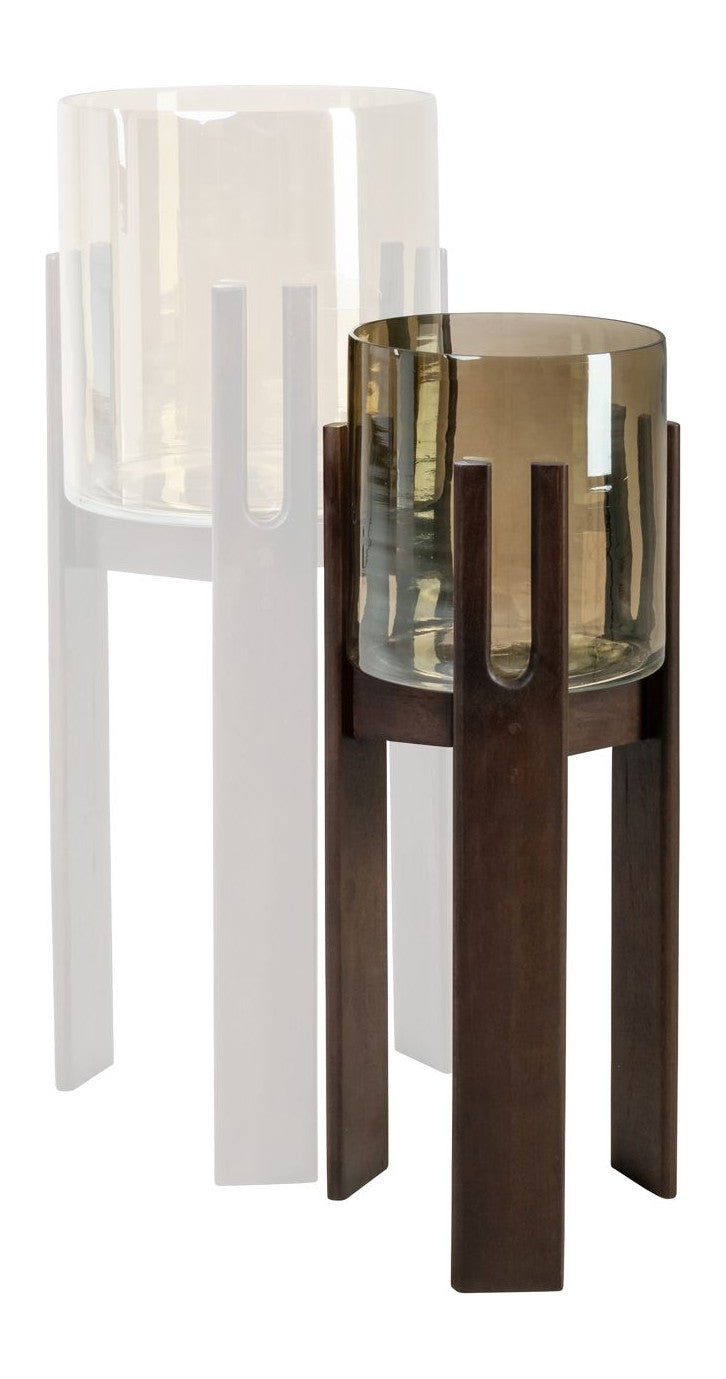 Windlicht Paige Walnut aus Mangoholz & Glas, 63,5 cm hoch, Richmond