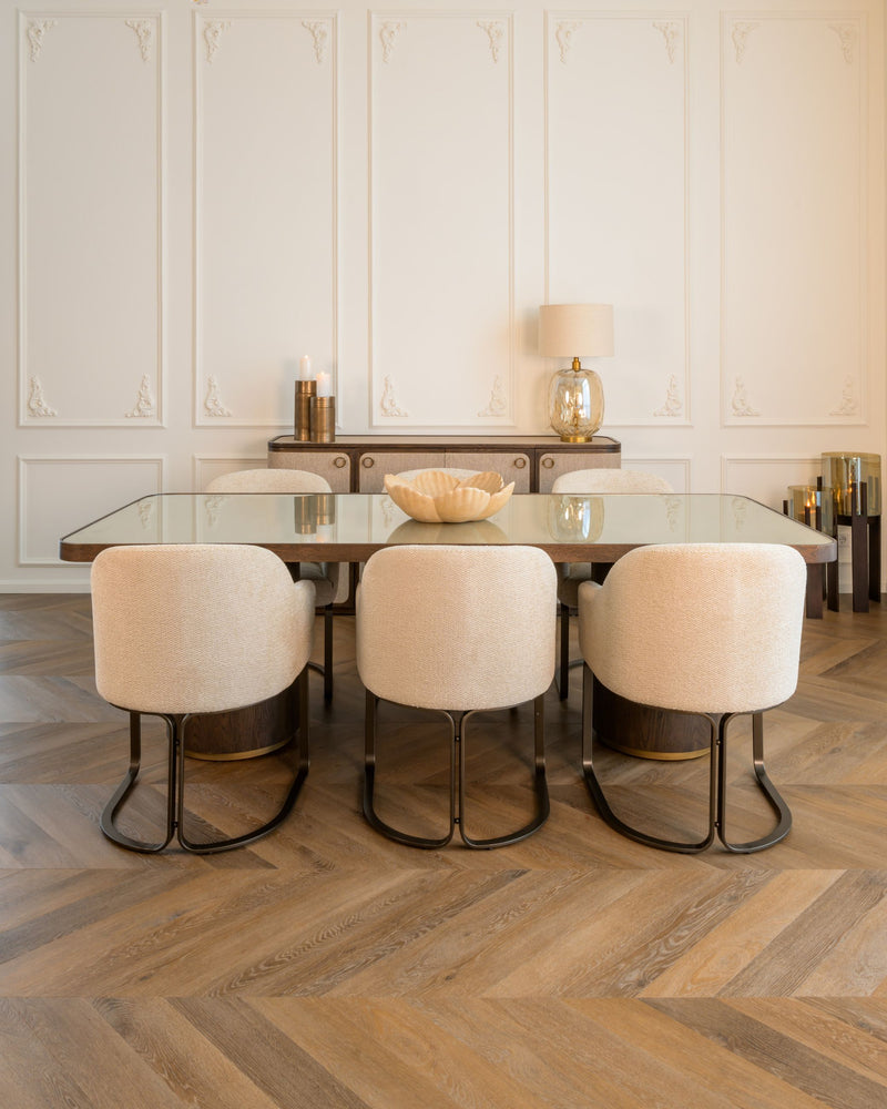 Windlicht Paige Walnut aus Mangoholz & Glas, 63,5 cm hoch, Richmond