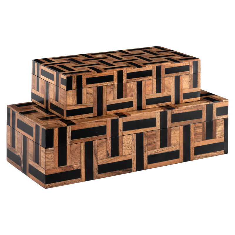 Aufbewahrungsbox Floor Small in Braun aus Harz und MDF