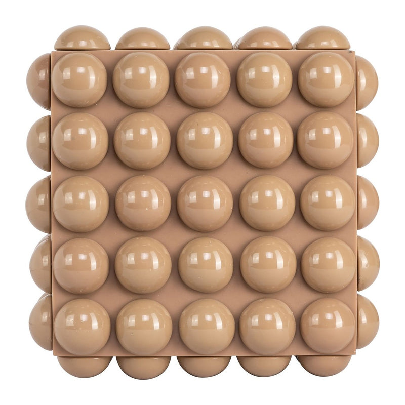 Aufbewahrungsbox Ash beige, kompakte Deko-Box aus Harz und MDF