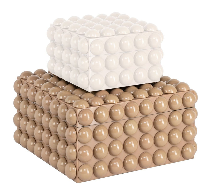 Richmond Aufbewahrungsbox Ash beige – dekorative Box aus Harz & MDF