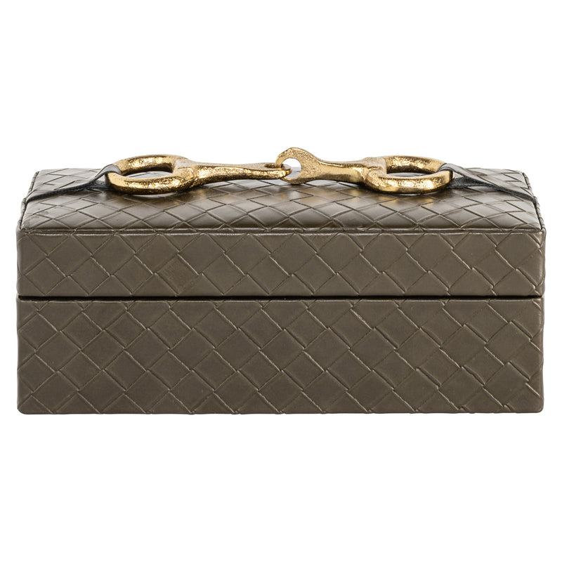 Richmond Aufbewahrungsbox Blade olive small – Wildleder, 20x10 cm