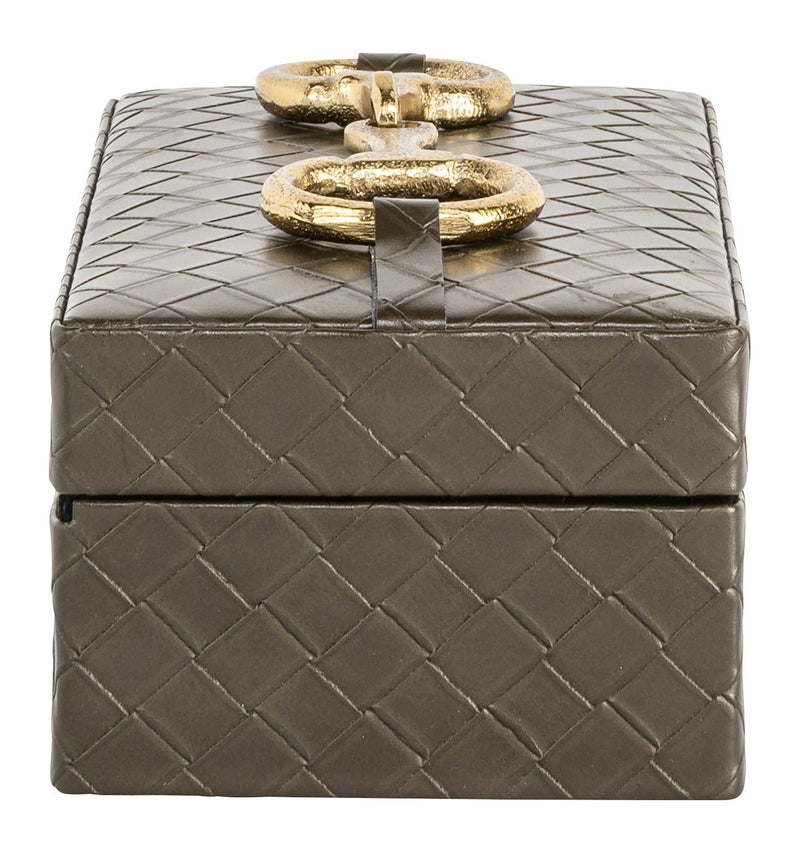 Richmond Aufbewahrungsbox Blade olive small – Wildleder, 20x10 cm