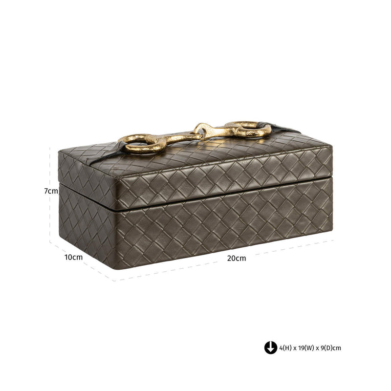 Richmond Aufbewahrungsbox Blade olive small – Wildleder, 20x10 cm