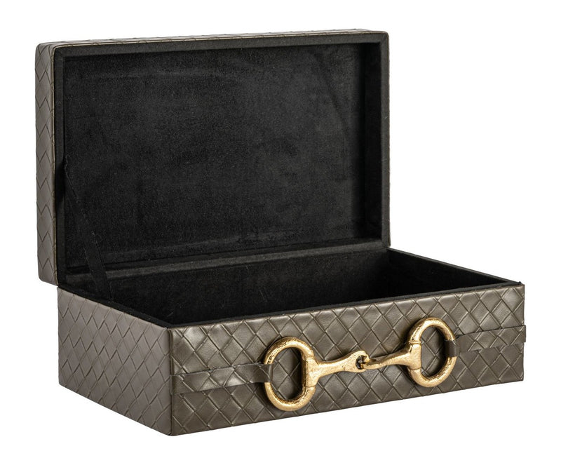 Aufbewahrungsbox Blade Olive Large aus Wildleder – Richmond Design