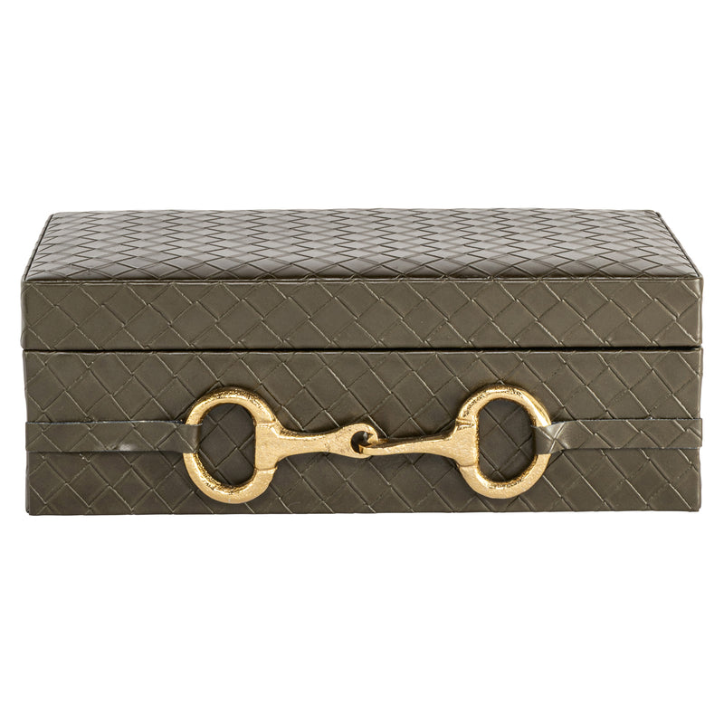Aufbewahrungsbox Blade Olive Large aus Wildleder – Richmond Design