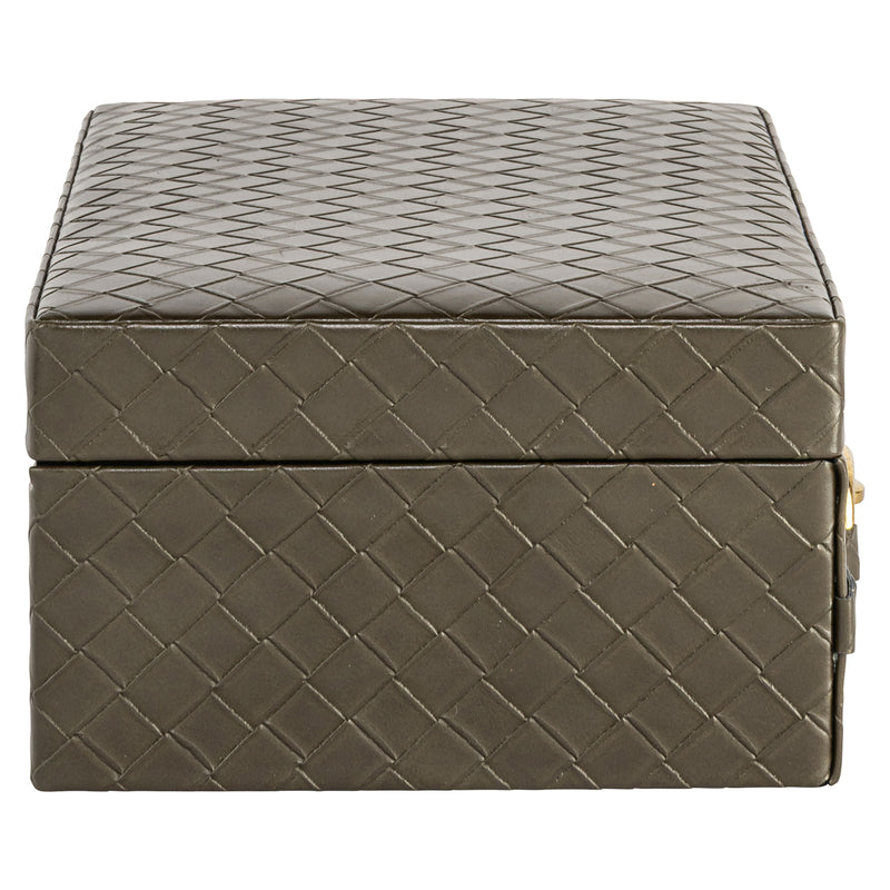 Aufbewahrungsbox Blade Olive Large aus Wildleder – Richmond Design