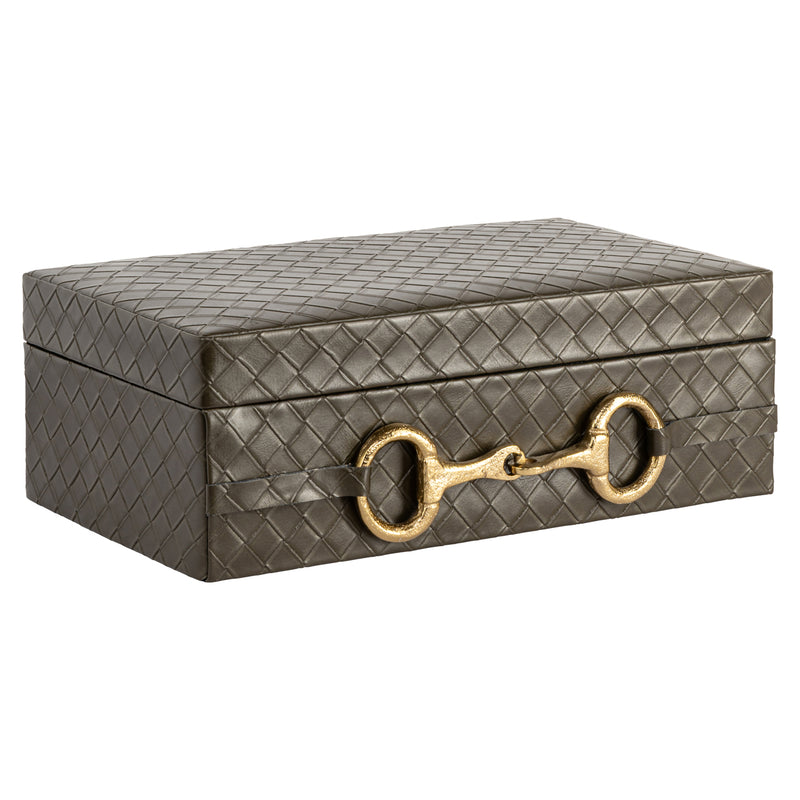 Aufbewahrungsbox Blade Olive Large aus Wildleder – Richmond Design