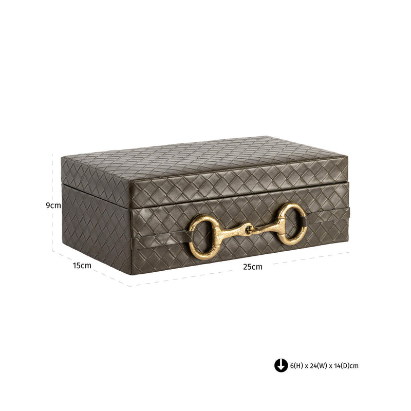 Aufbewahrungsbox Blade Olive Large aus Wildleder – Richmond Design