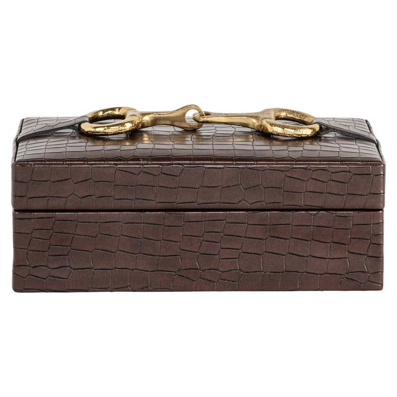 Aufbewahrungsbox Rex dark brown small - Wildleder-Box, kompakt