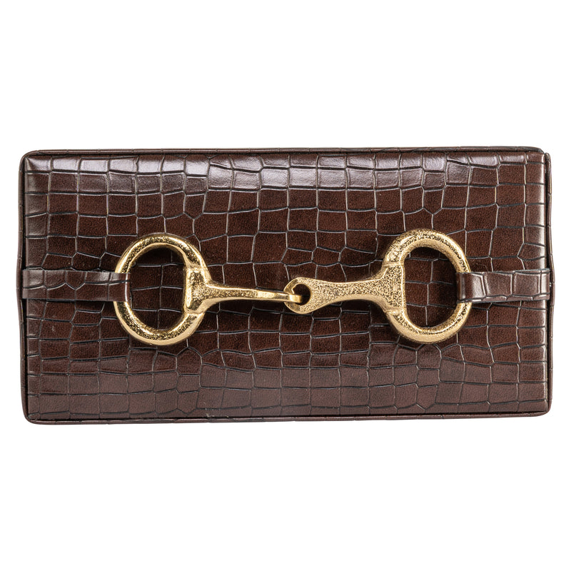 Aufbewahrungsbox Rex dark brown small - Wildleder-Box, kompakt