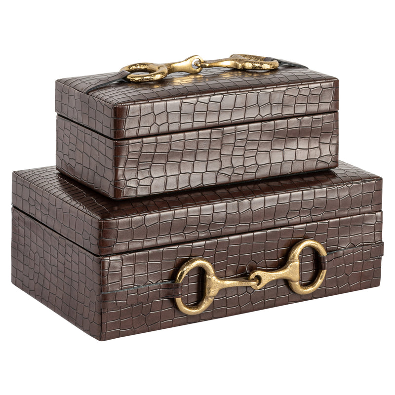 Aufbewahrungsbox Rex dark brown small - Wildleder-Box, kompakt