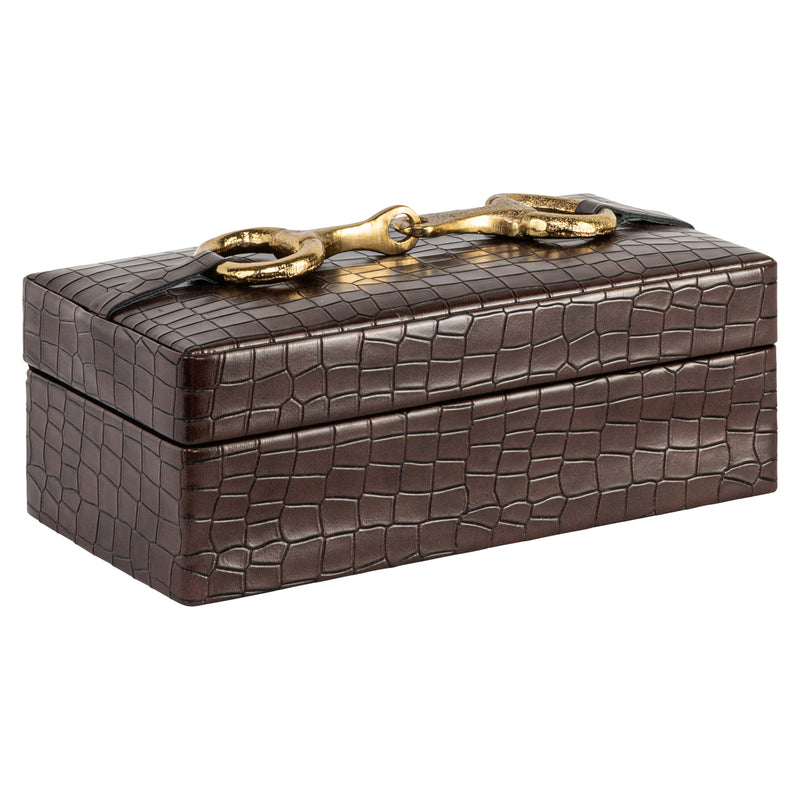 Aufbewahrungsbox Rex dark brown small - Wildleder-Box, kompakt