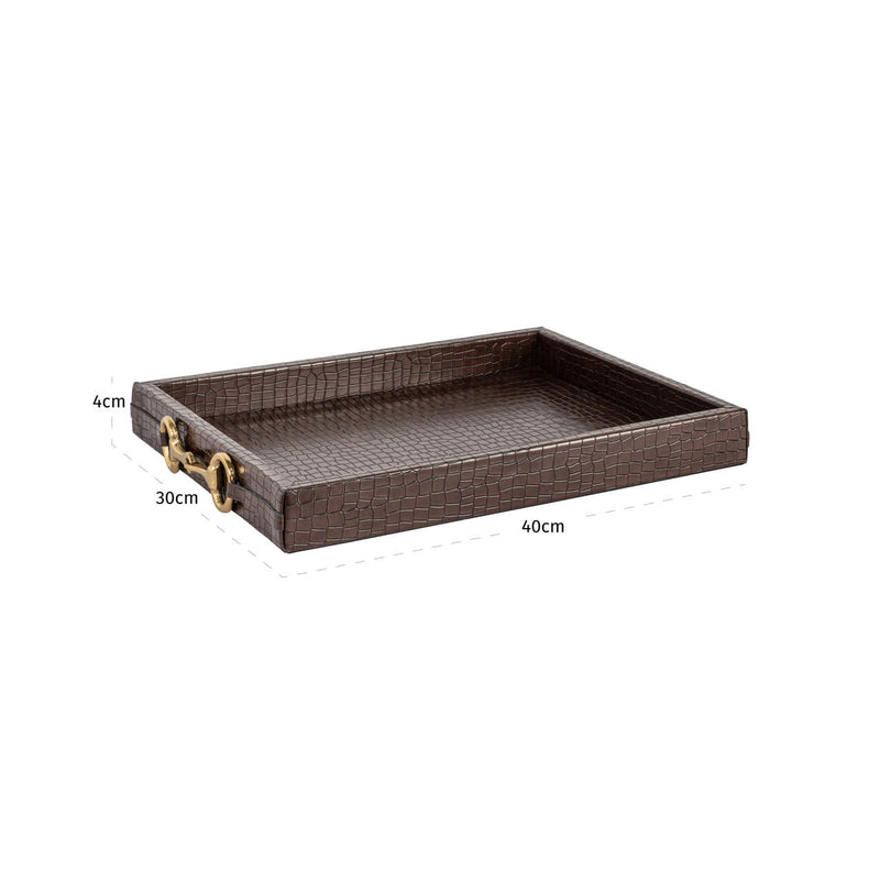 Richmond Tablett Banks – Wildleder-Serviertablett in Dunkelbraun