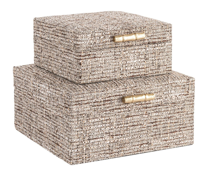 Richmond Aufbewahrungsbox Chalenny brown small – Wildleder, 16x16 cm