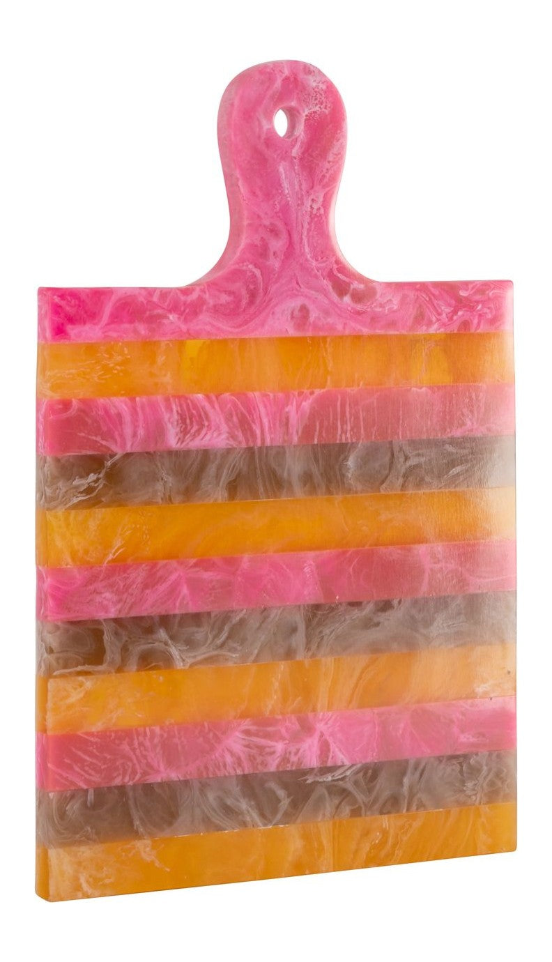 Tablett Cindy – Harz-Deko-Tablett pink/orange, handgegossenes Unikat