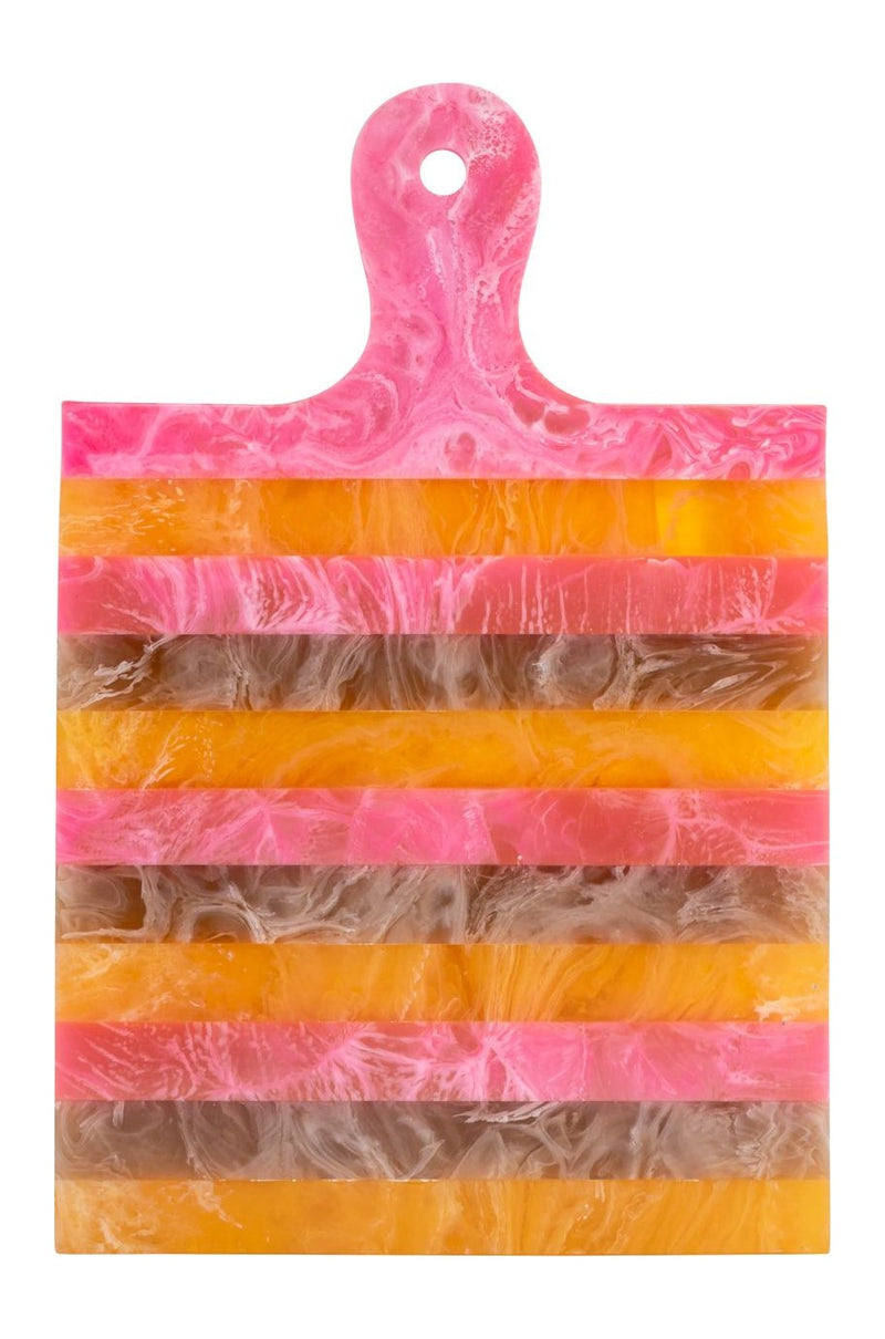 Tablett Cindy – Harz-Deko-Tablett pink/orange, handgegossenes Unikat