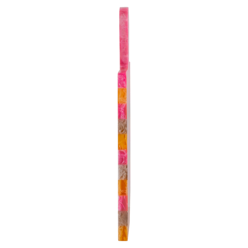 Tablett Cindy – Harz-Deko-Tablett pink/orange, handgegossenes Unikat
