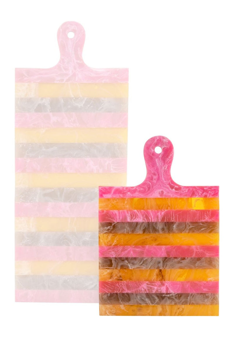 Tablett Cindy – Harz-Deko-Tablett pink/orange, handgegossenes Unikat
