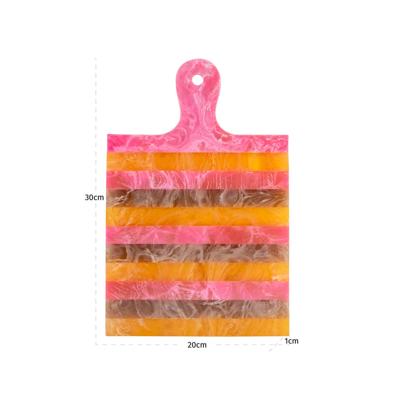 Tablett Cindy – Harz-Deko-Tablett pink/orange, handgegossenes Unikat