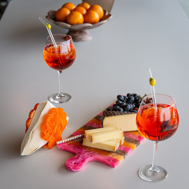 Tablett Cindy Pink/Orange – handgegossenes Design-Tablett aus Harz
