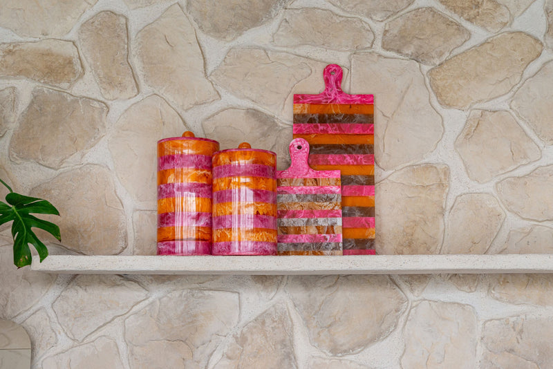 Tablett Cindy Pink/Orange – handgegossenes Design-Tablett aus Harz