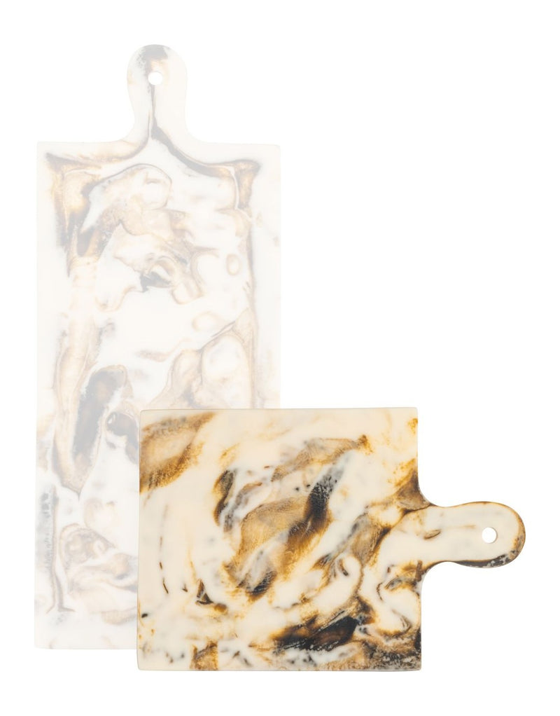Tablett Cindy natural aus Harz - handgegossenes Deko-Tablett 20x30 cm