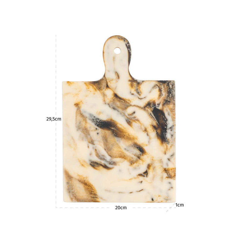 Tablett Cindy natural aus Harz - handgegossenes Deko-Tablett 20x30 cm