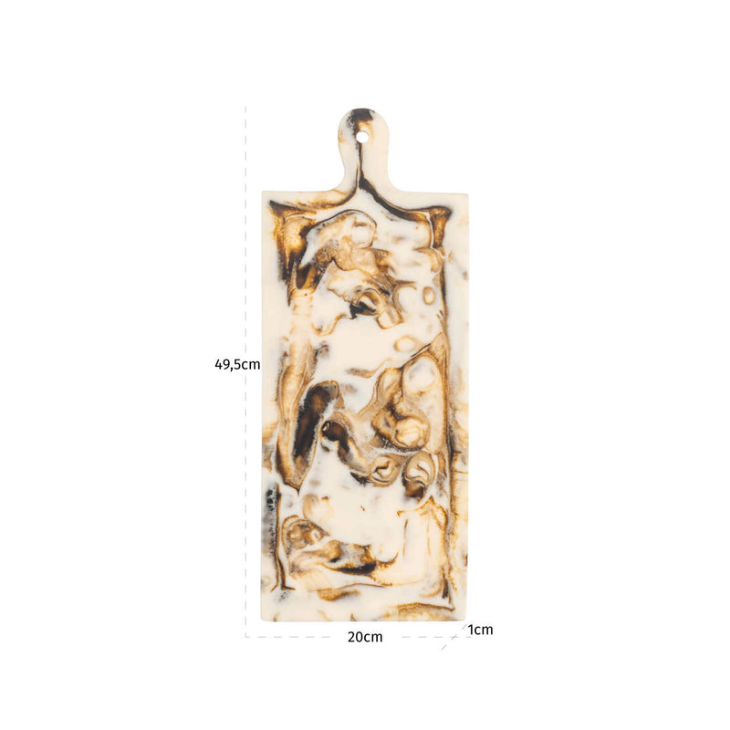 Tablett Cindy natural aus Harz – handgegossenes Unikat, 50x20 cm