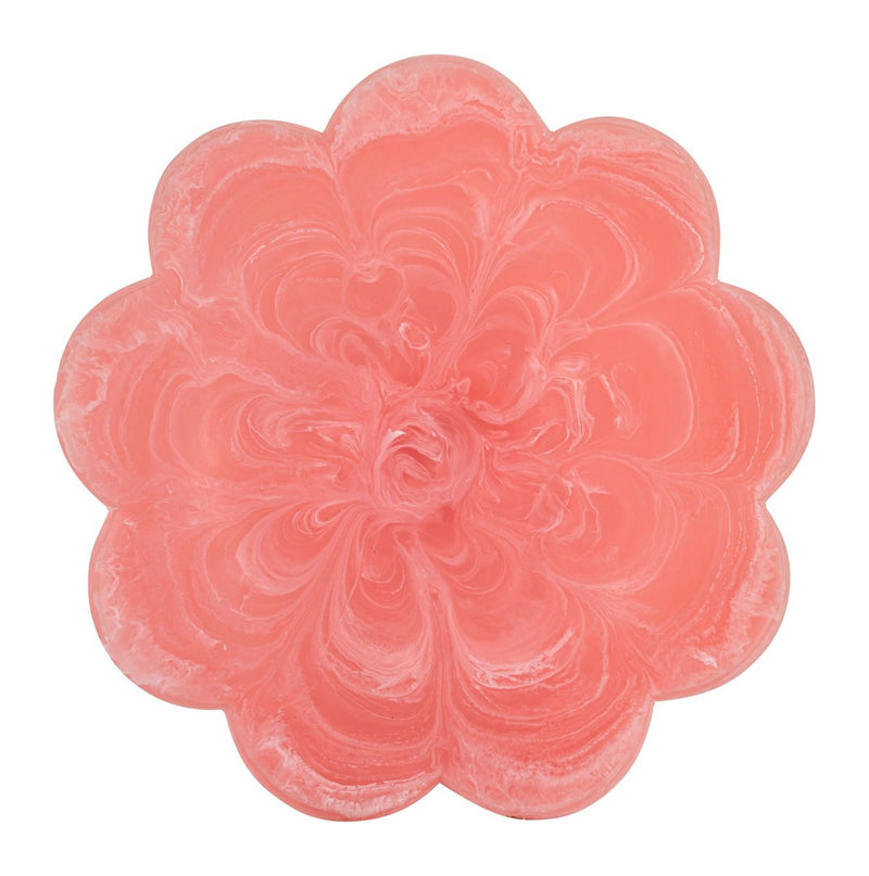 Deko-Schale Peony pink aus Harz, 31 x 31 cm, handgegossenes Unikat