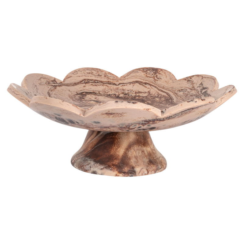Schale Peony chocolat brown – runde Dekoschale aus Harz, Ø 31 cm