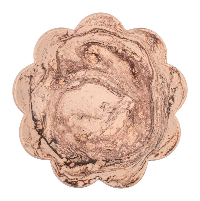 Schale Peony chocolat brown – runde Dekoschale aus Harz, Ø 31 cm