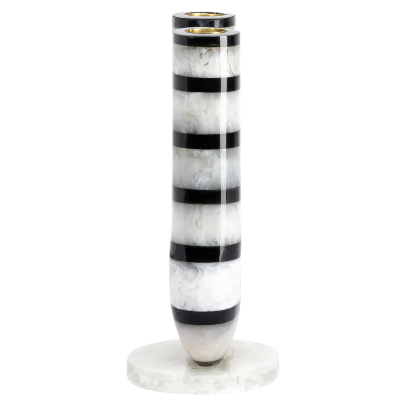 Richmond Kerzenhalter River black/white – handgegossenes Harz-Unikat