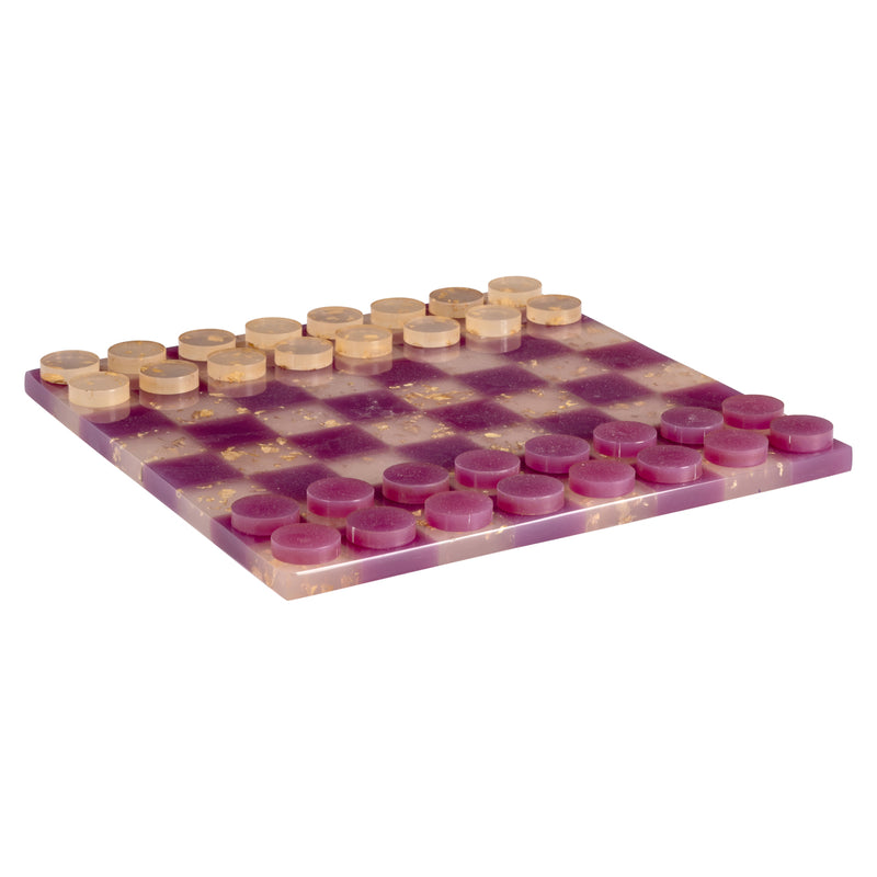 Dekoratives Spiel Violet – Schachbrett-Deko aus Harz, lila