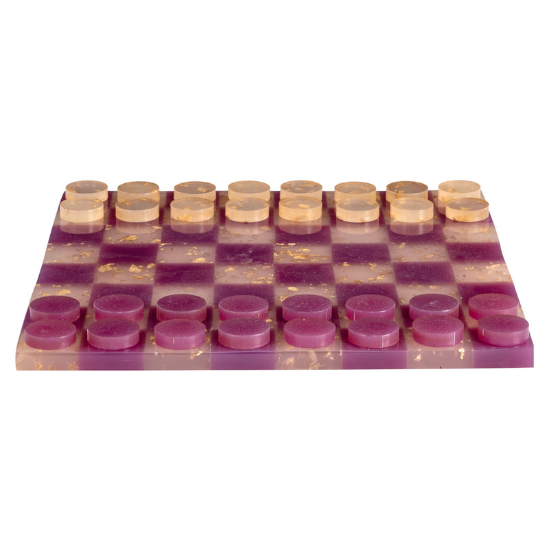Dekoratives Spiel Violet – Schachbrett-Deko aus Harz, lila