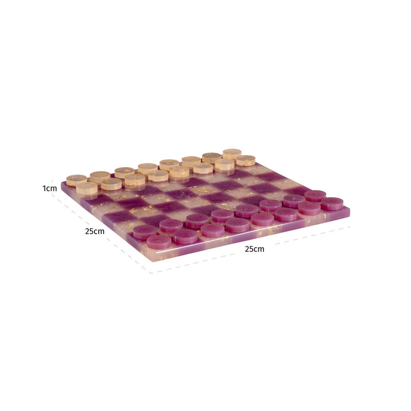 Dekoratives Spiel Violet – Schachbrett-Deko aus Harz, lila