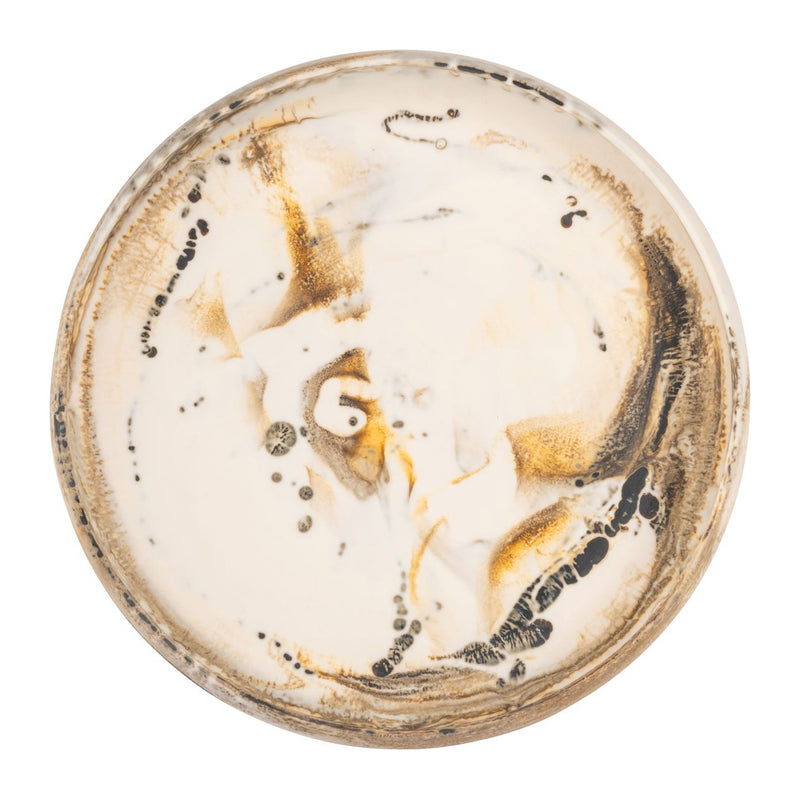Richmond Schale Daisy aus Harz, beige, 45 x 45 cm, handgegossen