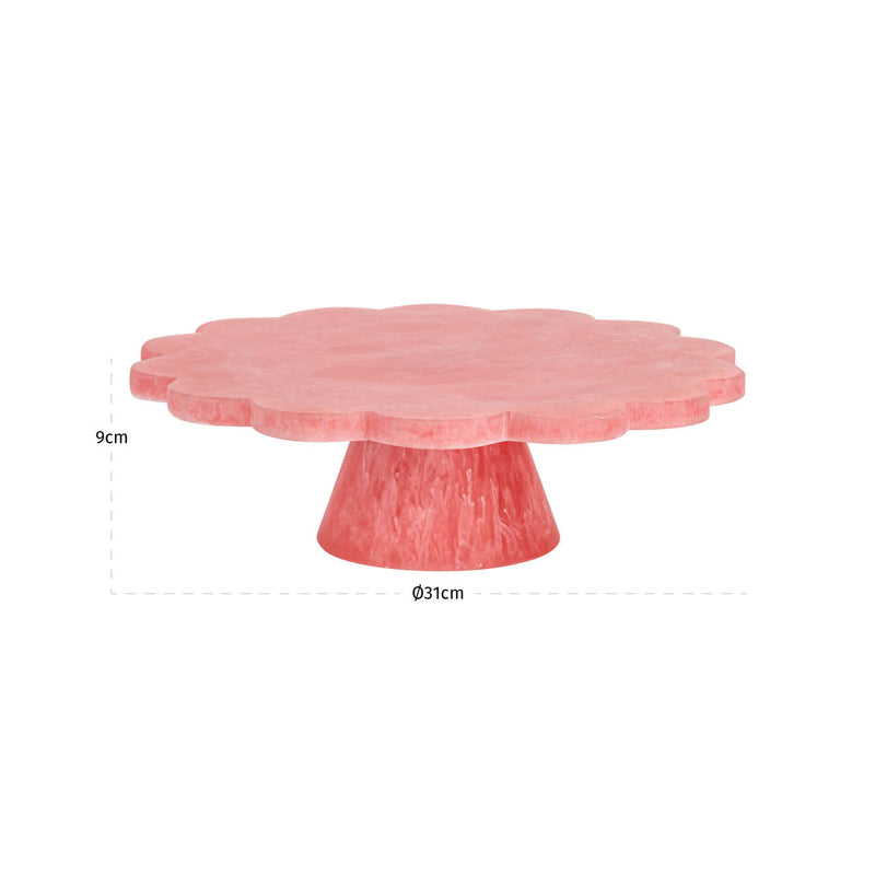 Kuchenplatte Lone pink – handgegossene Deko-Platte aus Harz