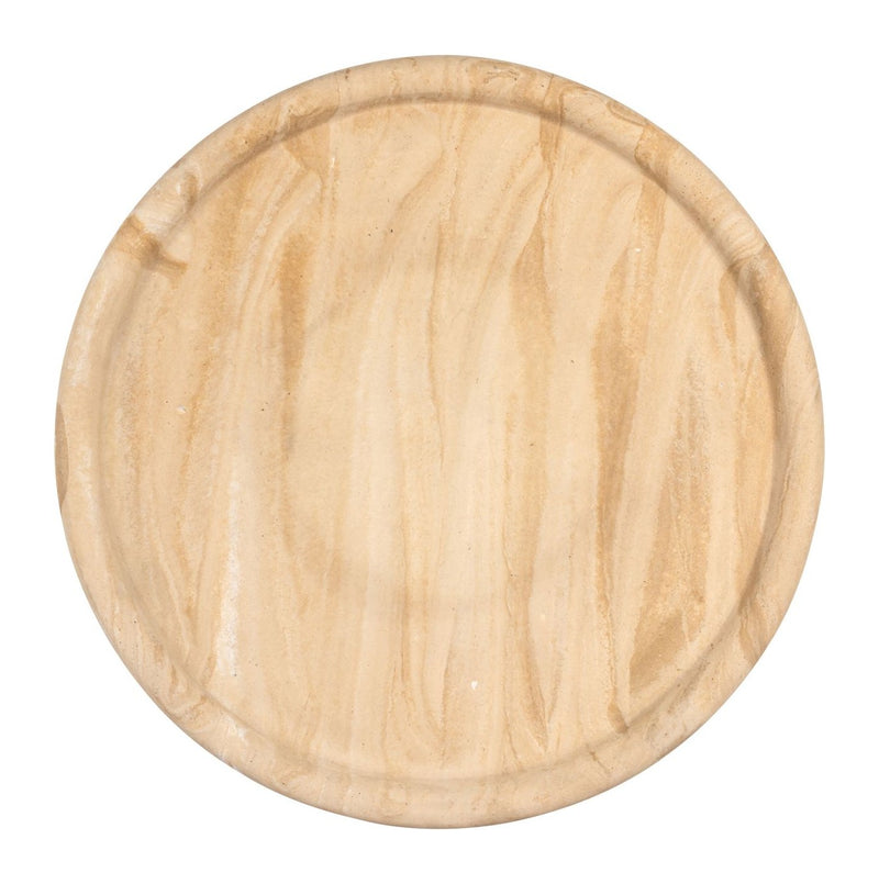 Kuchenplatte Beccy Beige Richmond, handgegossenes Harz, Ø 39 cm