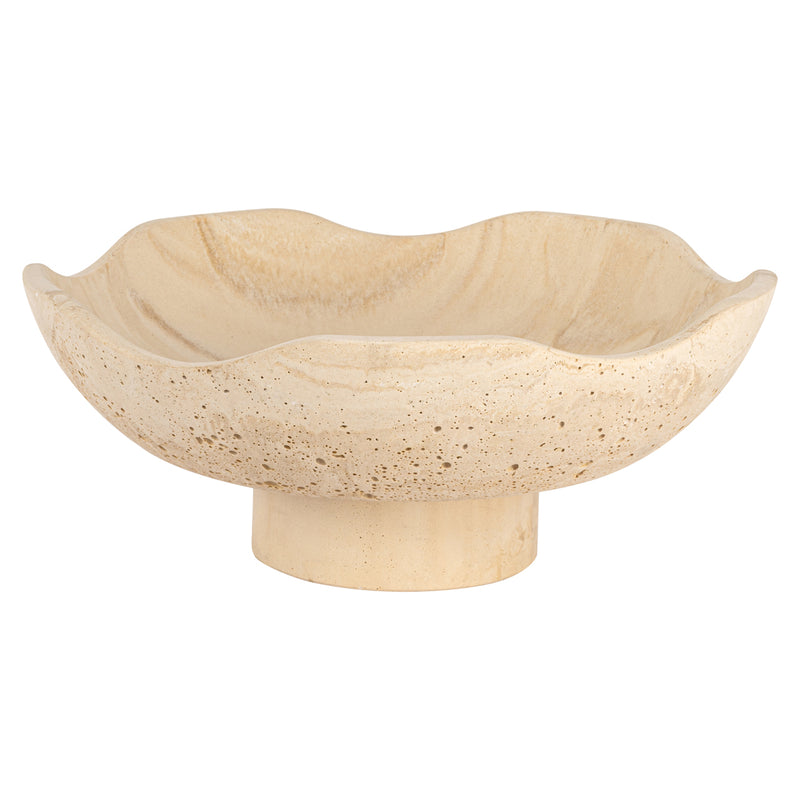 Schale Meauve beige – handgegossene Harz-Dekoschale, Ø 34,5 cm