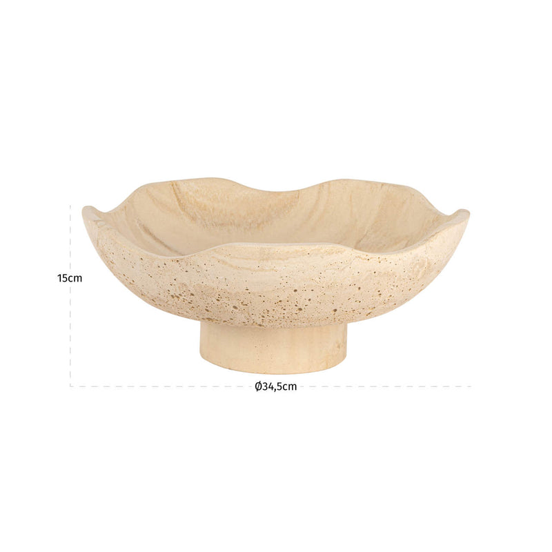 Schale Meauve beige – handgegossene Harz-Dekoschale, Ø 34,5 cm