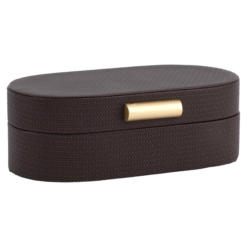 Aufbewahrungsbox Nova Small in Braun mit edlem PU-Leder-Bezug