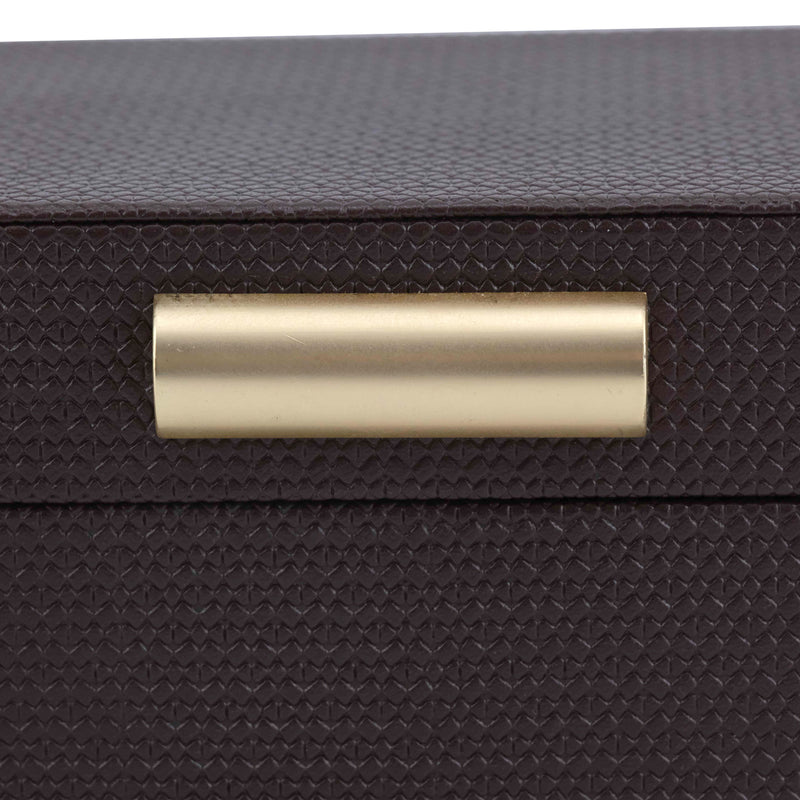 Aufbewahrungsbox Nova Small in Braun mit edlem PU-Leder-Bezug