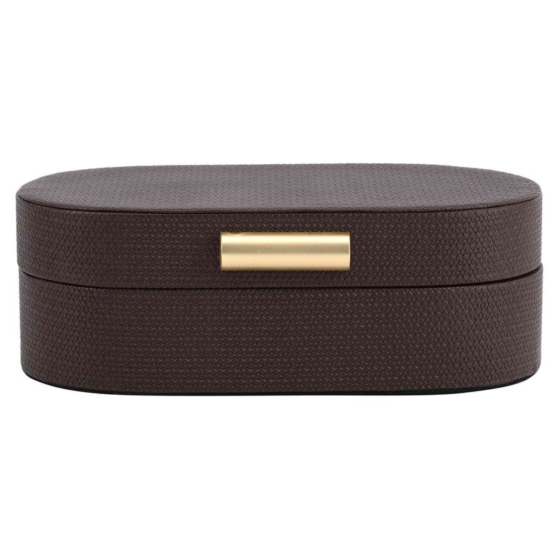Aufbewahrungsbox Nova Small in Braun mit edlem PU-Leder-Bezug