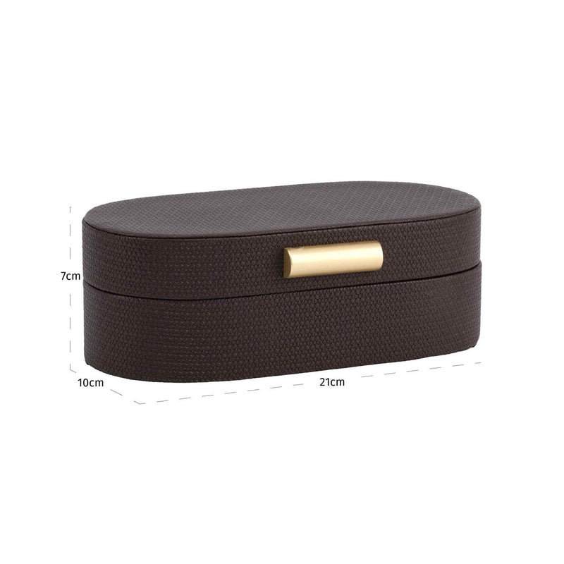 Aufbewahrungsbox Nova Small in Braun mit edlem PU-Leder-Bezug
