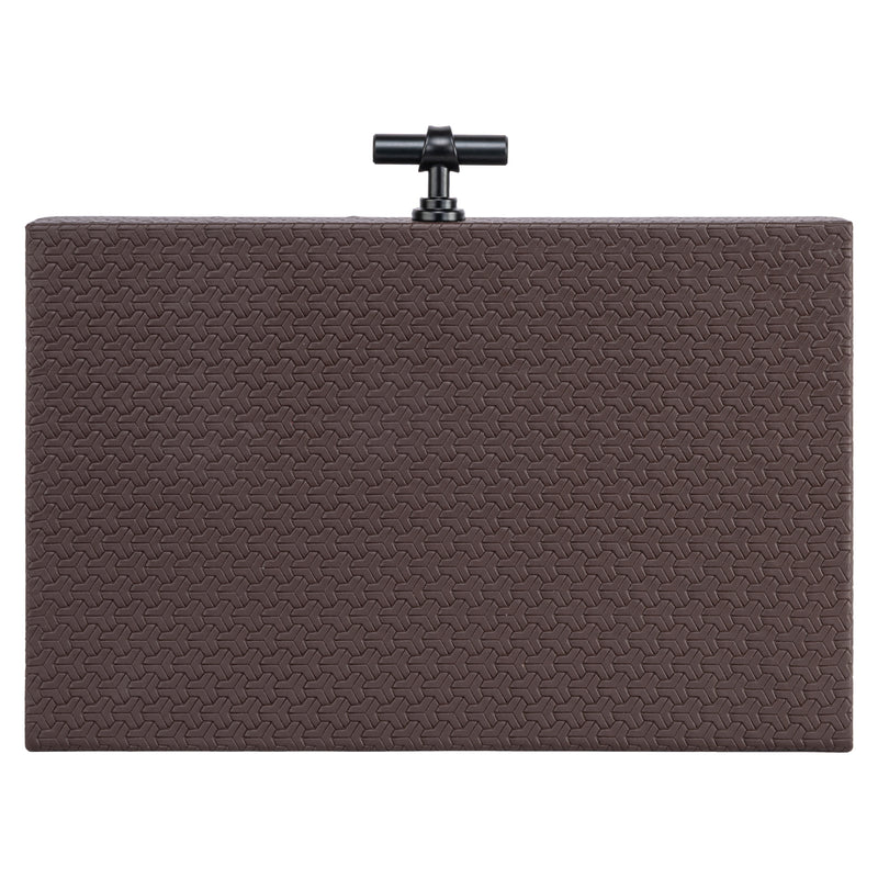 Aufbewahrungsbox Billie in Dark Brown aus PU-Leder, 30x19 cm