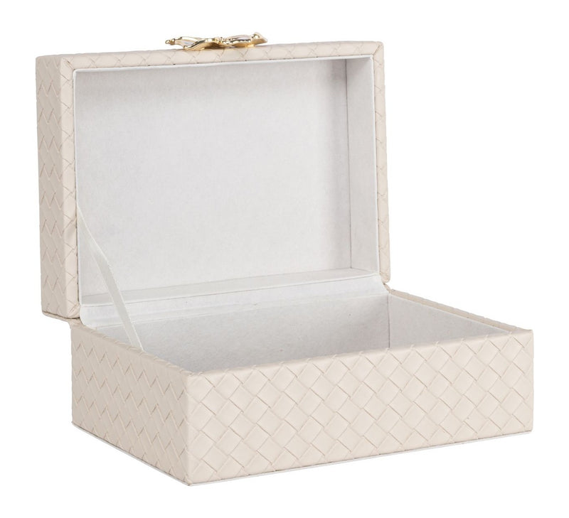 Aufbewahrungsbox Lillie Ivory aus PU-Leder für kleine Utensilien