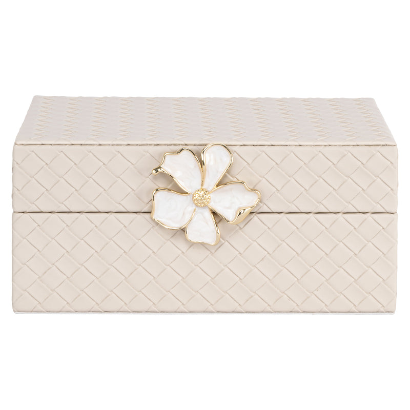 Aufbewahrungsbox Lillie Ivory aus PU-Leder für kleine Utensilien